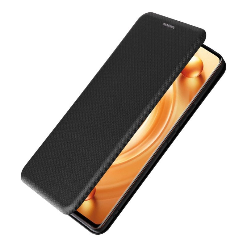 Folio Cover Vivo X80 Pro Custodia in pelle Fibra Di Carbonio Colorata