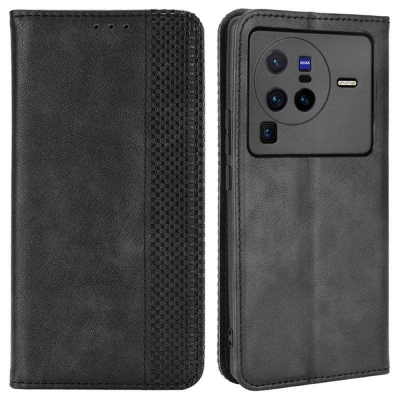 Folio Cover Vivo X80 Pro Custodia in pelle Stilizzato