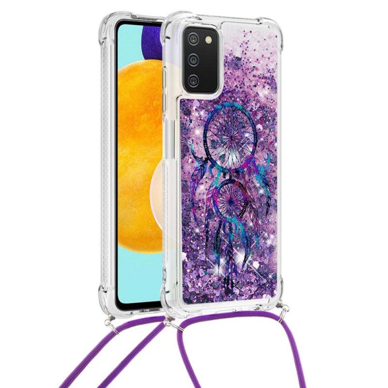 Cover Samsung Galaxy A03s Acchiappasogni Con Coulisse Con Paillettes