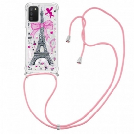 Cover Samsung Galaxy A03s Al Cordone Della Torre Eiffel