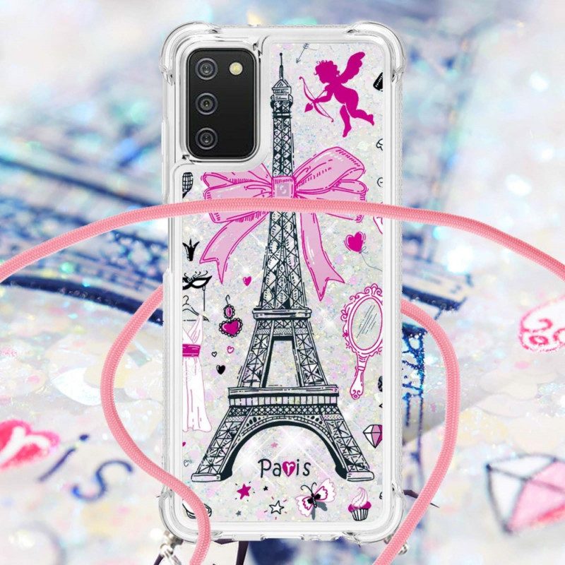 Cover Samsung Galaxy A03s Al Cordone Della Torre Eiffel