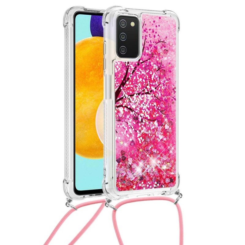 Cover Samsung Galaxy A03s Albero Con Coulisse Di Paillettes