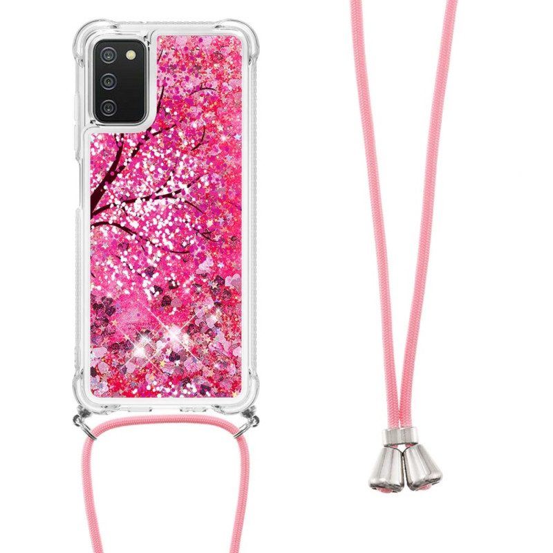 Cover Samsung Galaxy A03s Albero Con Coulisse Di Paillettes