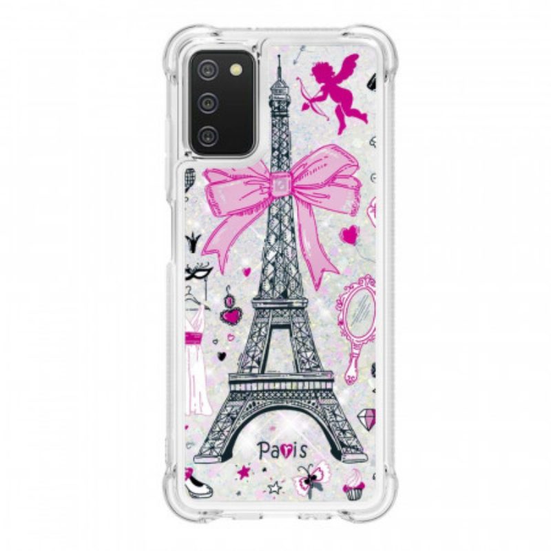 Cover Samsung Galaxy A03s Le Paillettes Della Torre Eiffel