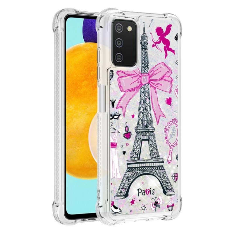 Cover Samsung Galaxy A03s Le Paillettes Della Torre Eiffel