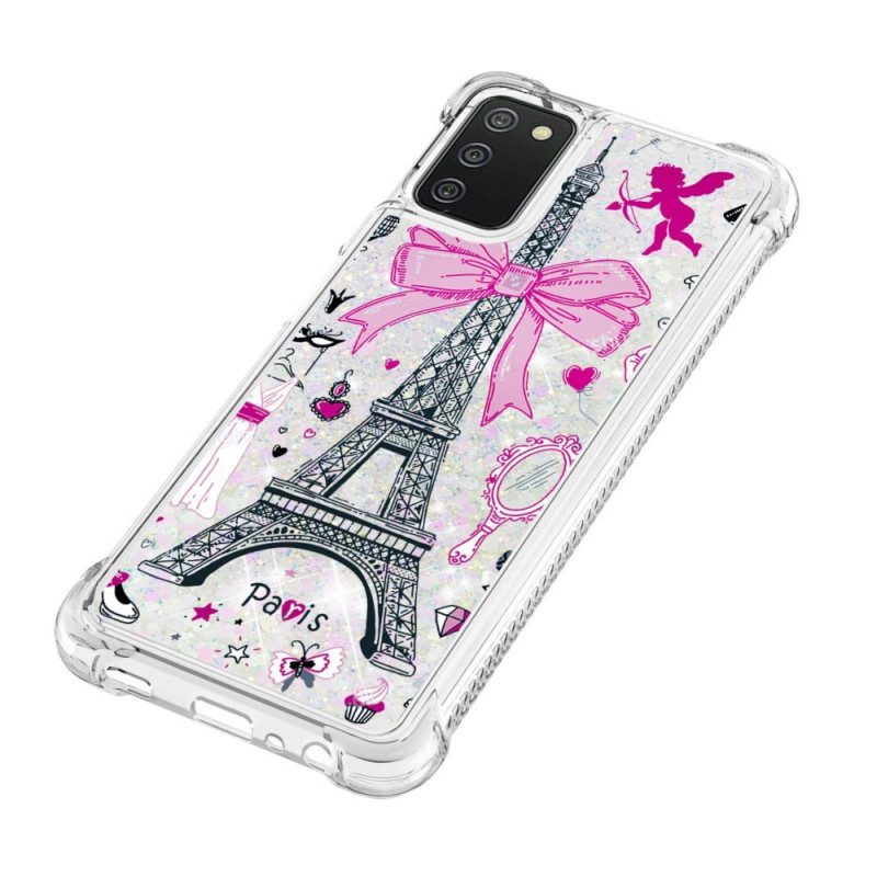 Cover Samsung Galaxy A03s Le Paillettes Della Torre Eiffel