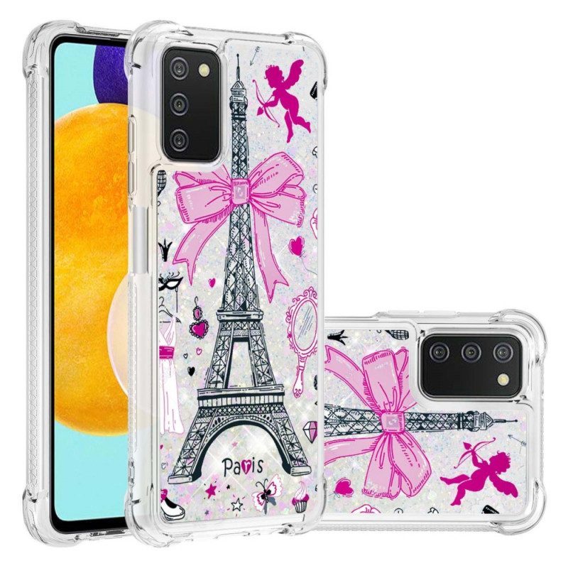 Cover Samsung Galaxy A03s Le Paillettes Della Torre Eiffel