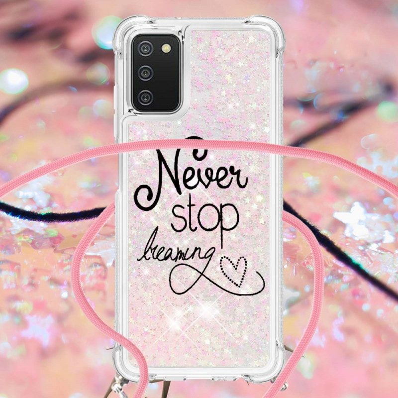 Cover Samsung Galaxy A03s Never Stop Glitter Coulisse