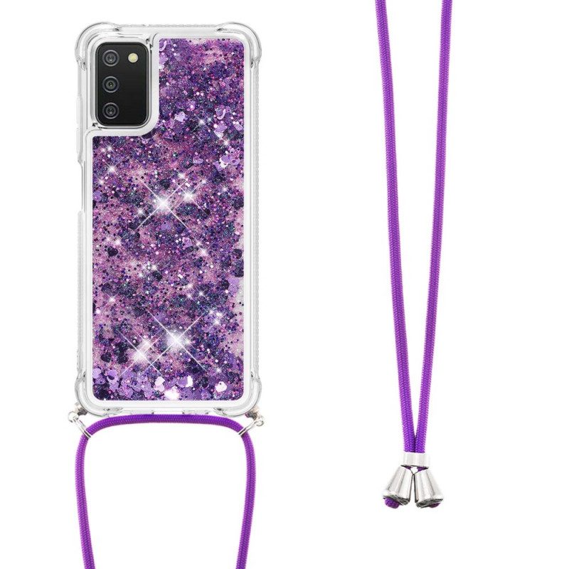 Cover Samsung Galaxy A03s Paillettes Con Coulisse