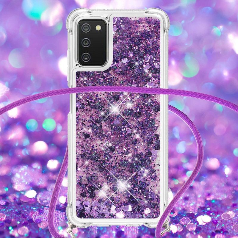 Cover Samsung Galaxy A03s Paillettes Con Coulisse