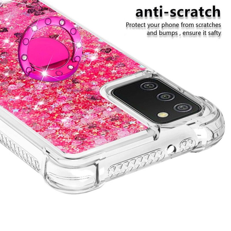 Cover Samsung Galaxy A03s Paillettes Con Supporto Ad Anello