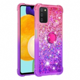 Cover Samsung Galaxy A03s Staffa Ad Anello Glitterata