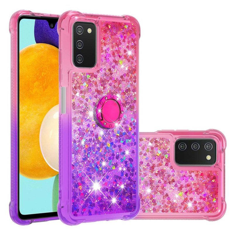 Cover Samsung Galaxy A03s Staffa Ad Anello Glitterata