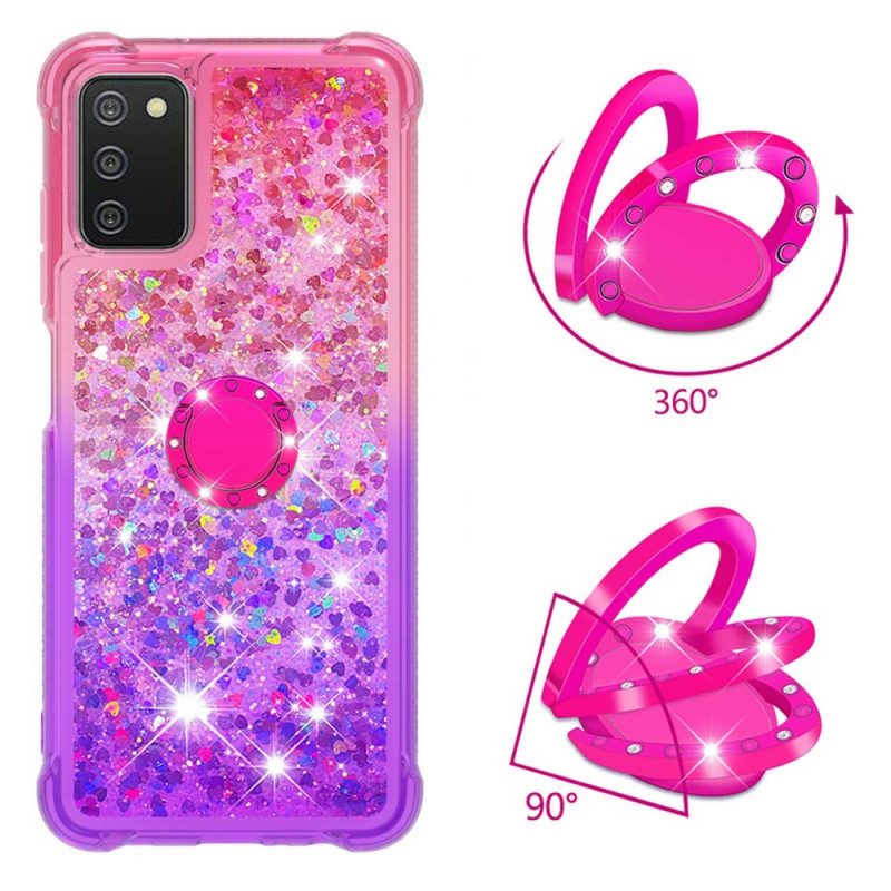 Cover Samsung Galaxy A03s Staffa Ad Anello Glitterata