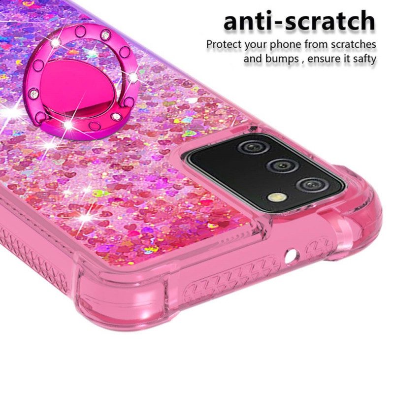 Cover Samsung Galaxy A03s Staffa Ad Anello Glitterata