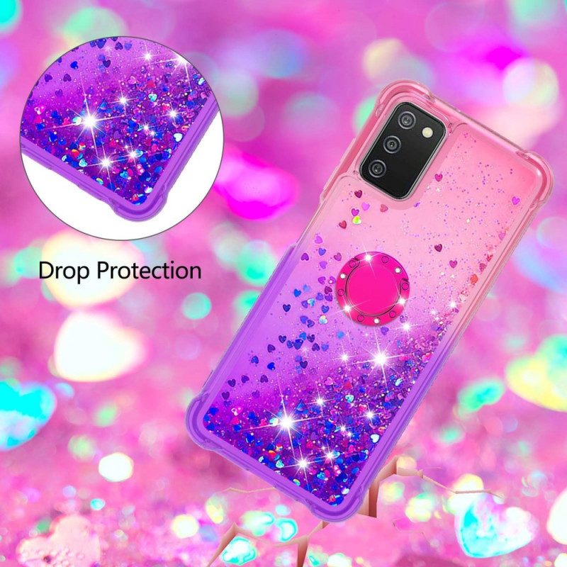 Cover Samsung Galaxy A03s Staffa Ad Anello Glitterata