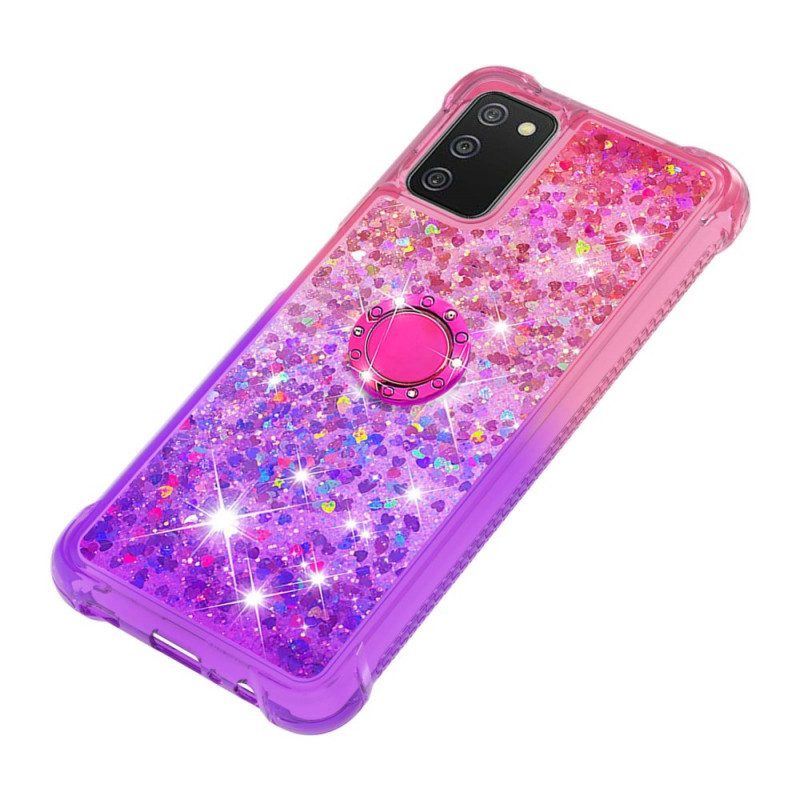 Cover Samsung Galaxy A03s Staffa Ad Anello Glitterata