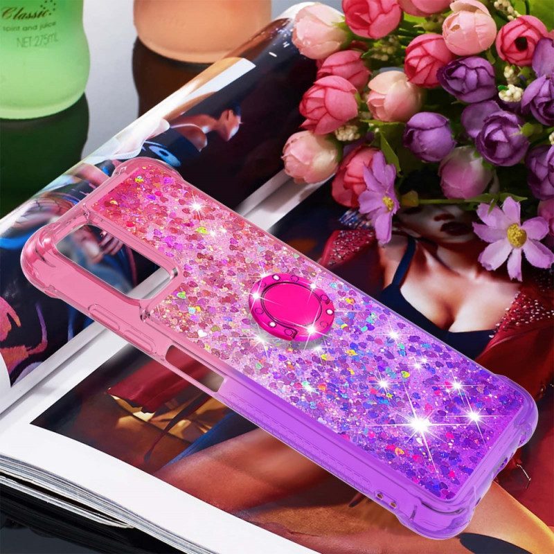 Cover Samsung Galaxy A03s Staffa Ad Anello Glitterata