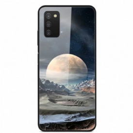 Cover Samsung Galaxy A03s Vetro Temperato Space Moon