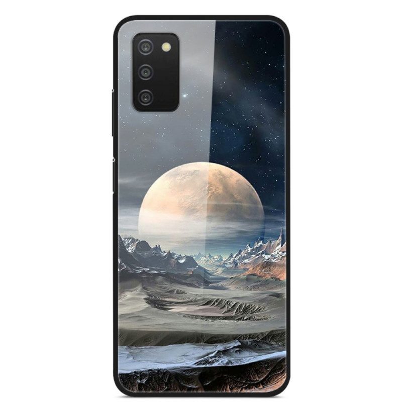 Cover Samsung Galaxy A03s Vetro Temperato Space Moon