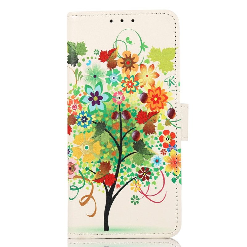 Custodia A Portafoglio Samsung Galaxy A03s Albero In Fiore