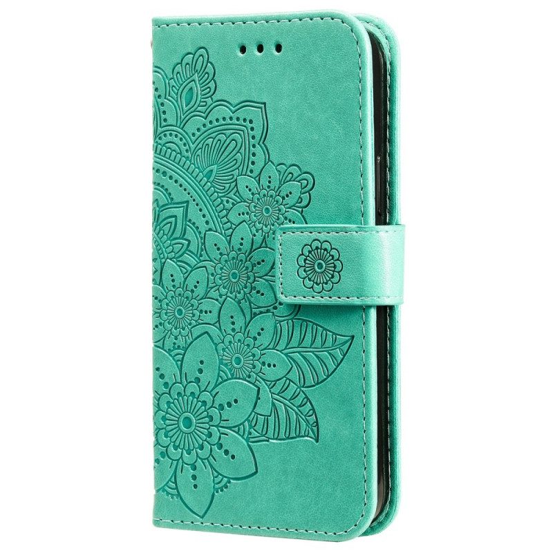 Custodia in pelle Samsung Galaxy A03s Fiore Mandala