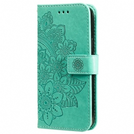 Custodia in pelle Samsung Galaxy A03s Fiore Mandala