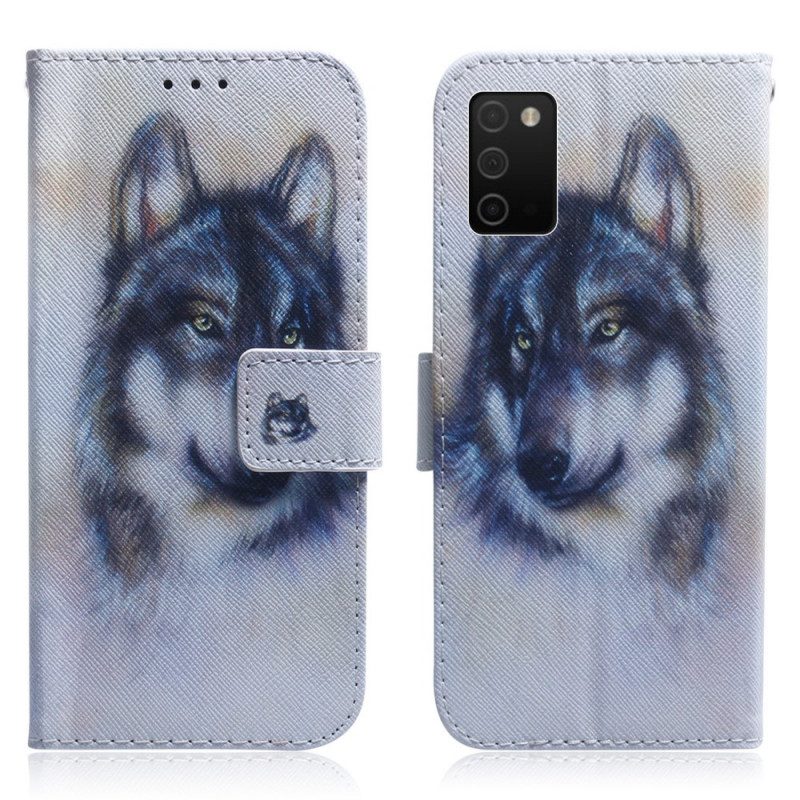 Custodia in pelle Samsung Galaxy A03s Sguardo Canino