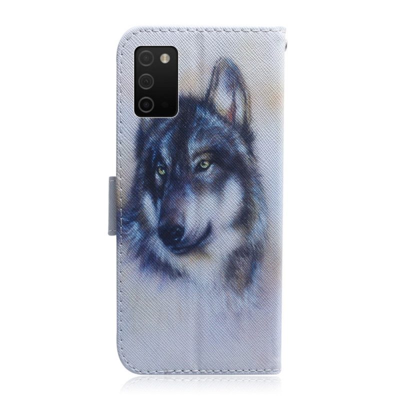 Custodia in pelle Samsung Galaxy A03s Sguardo Canino