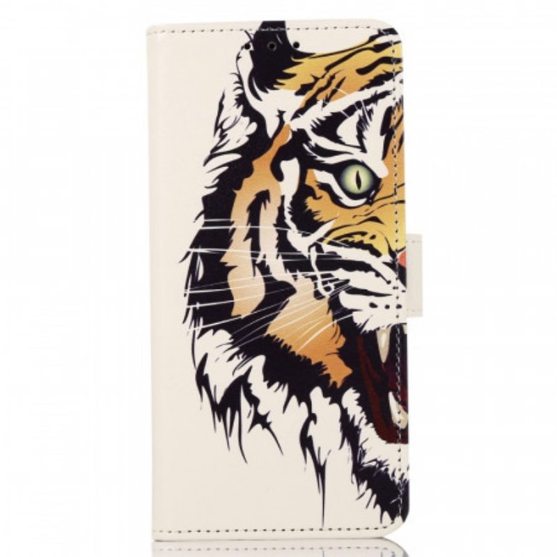 Custodia in pelle Samsung Galaxy A03s Tigre Feroce