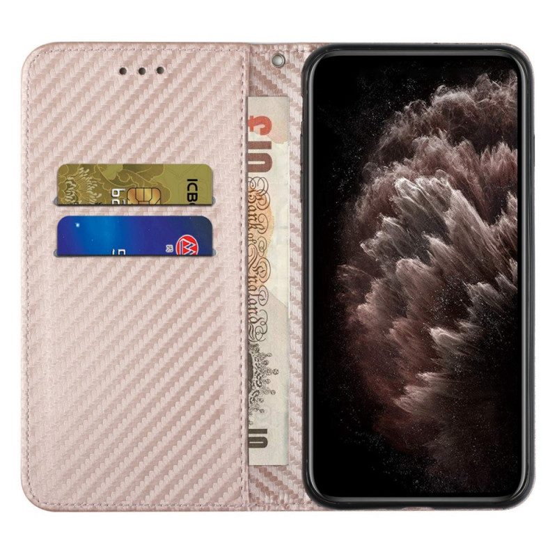 Folio Cover Samsung Galaxy A03s Custodia in pelle Cinturino In Fibra Di Carbonio