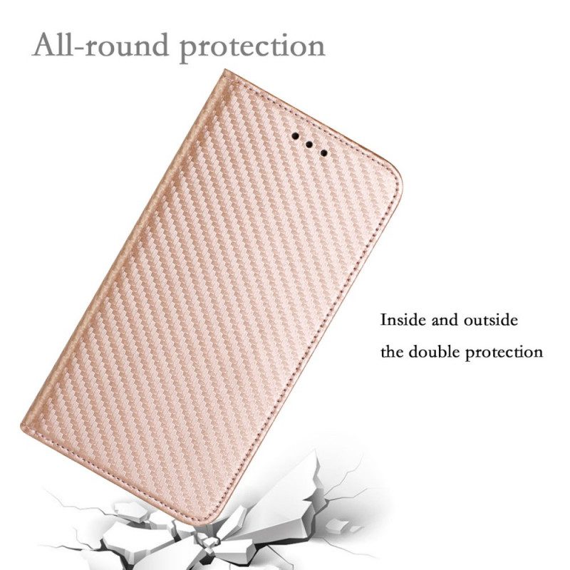 Folio Cover Samsung Galaxy A03s Custodia in pelle Cinturino In Fibra Di Carbonio