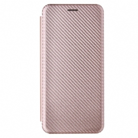 Folio Cover Samsung Galaxy A03s Custodia in pelle Fibra Di Carbonio