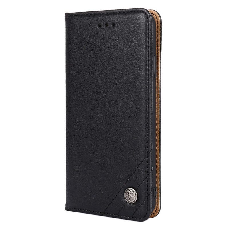 Folio Cover Samsung Galaxy A03s Custodia in pelle Rivetto In Pelle Stile