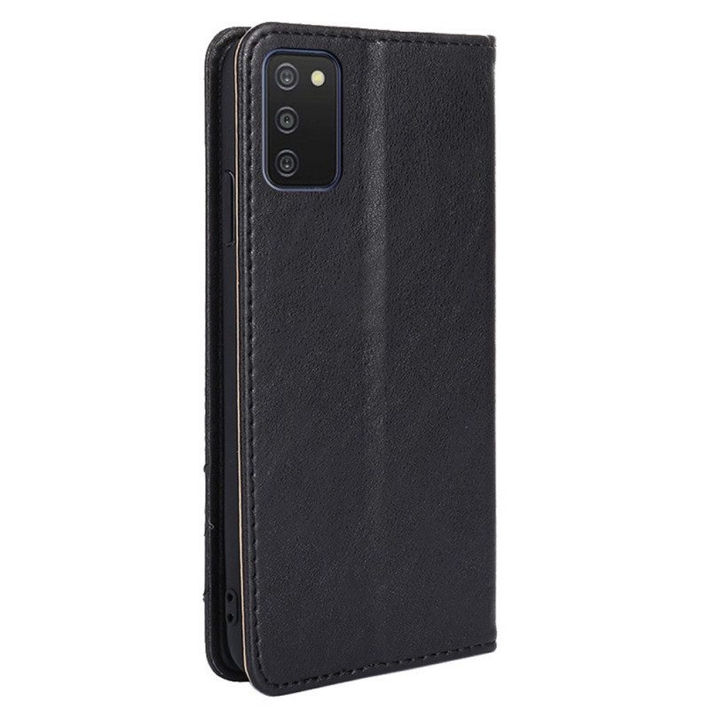 Folio Cover Samsung Galaxy A03s Custodia in pelle Rivetto In Pelle Stile