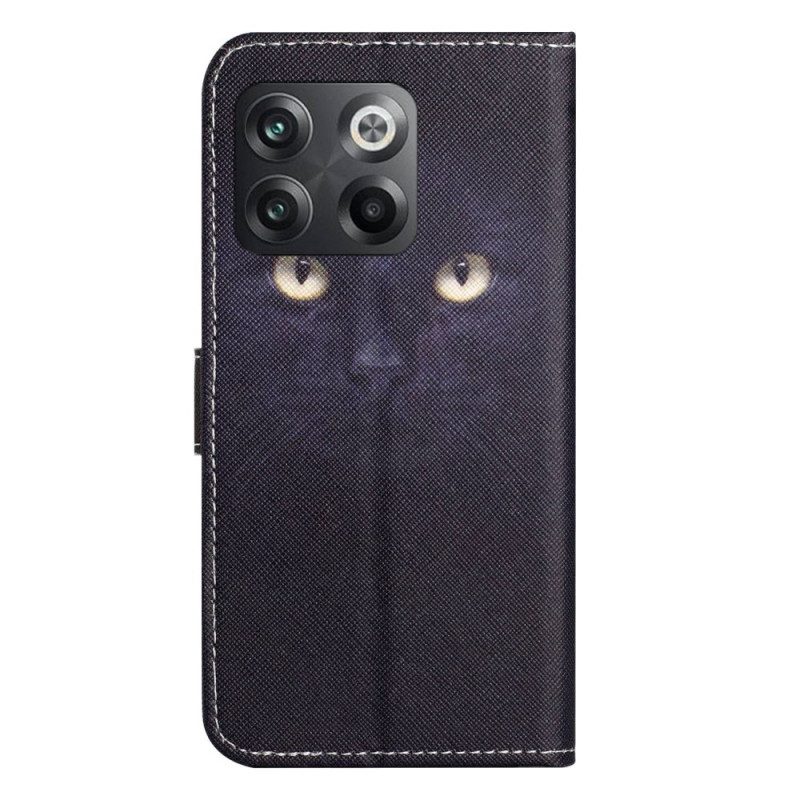 Custodia A Portafoglio OnePlus 10T 5G Gatto Nero Con Cinturino