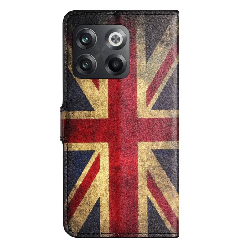 Custodia in pelle OnePlus 10T 5G Bandiera Inglese D'epoca