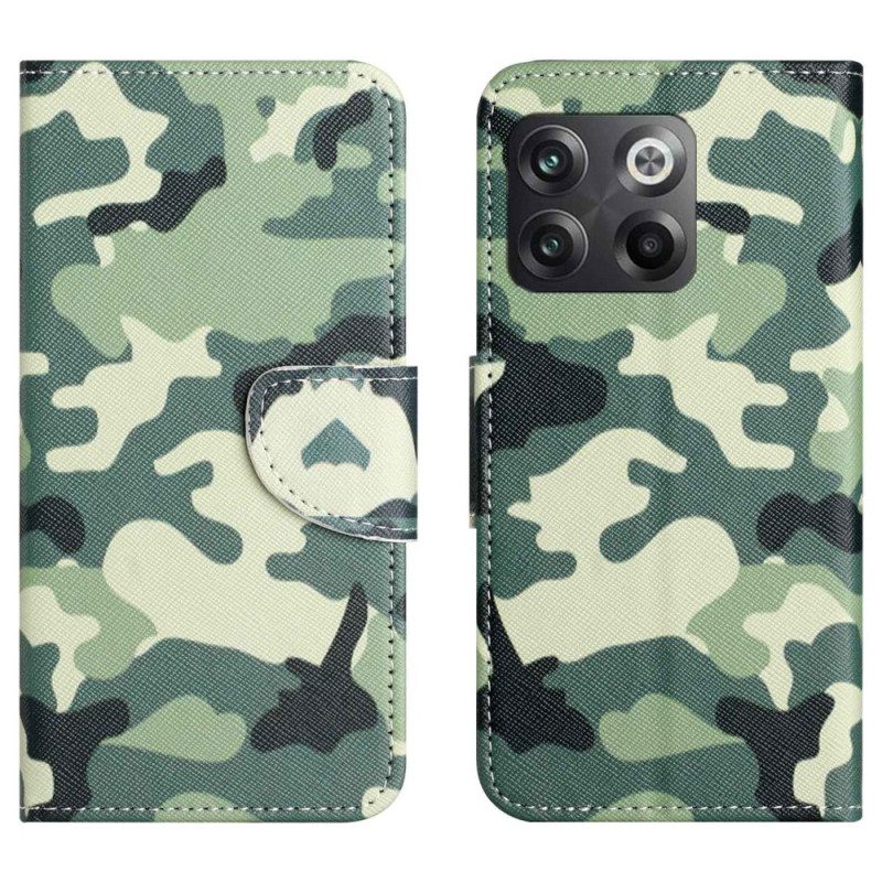 Custodia in pelle OnePlus 10T 5G Camuffamento Militare