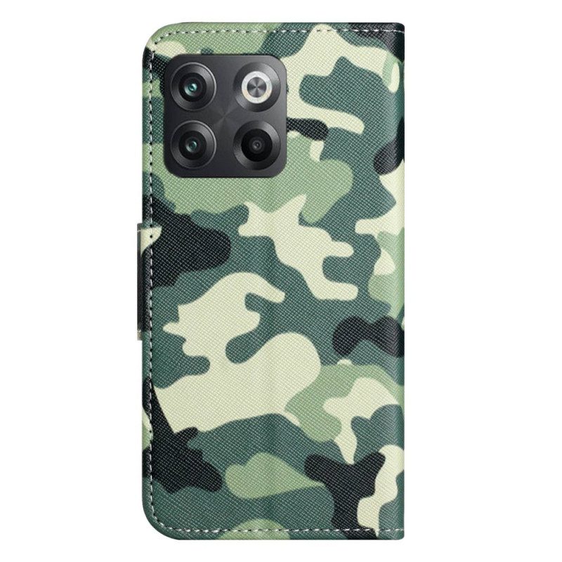 Custodia in pelle OnePlus 10T 5G Camuffamento Militare