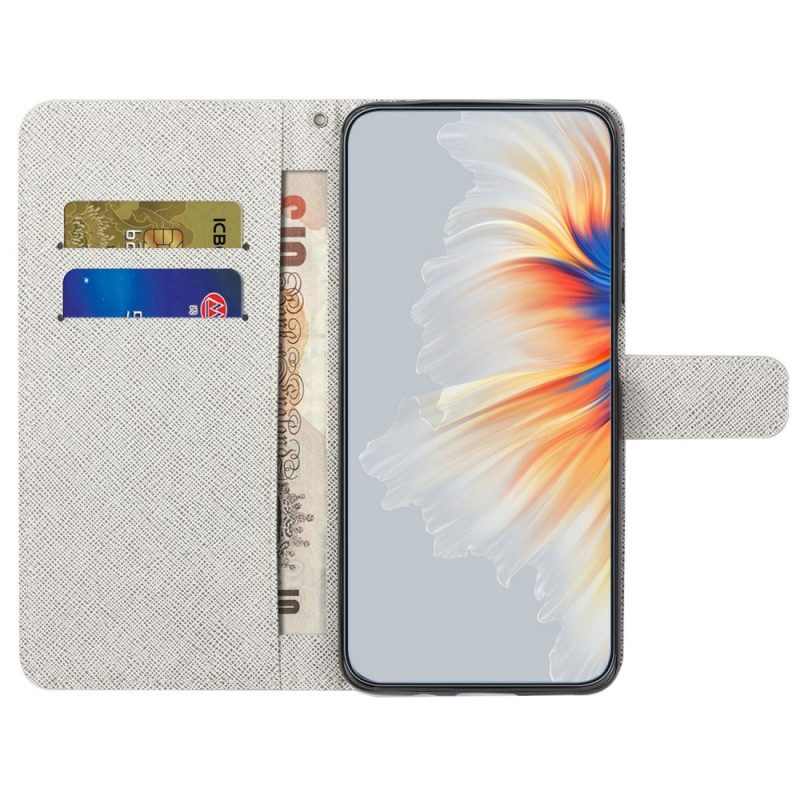 Custodia in pelle OnePlus 10T 5G Cinturino Lunare Fiori