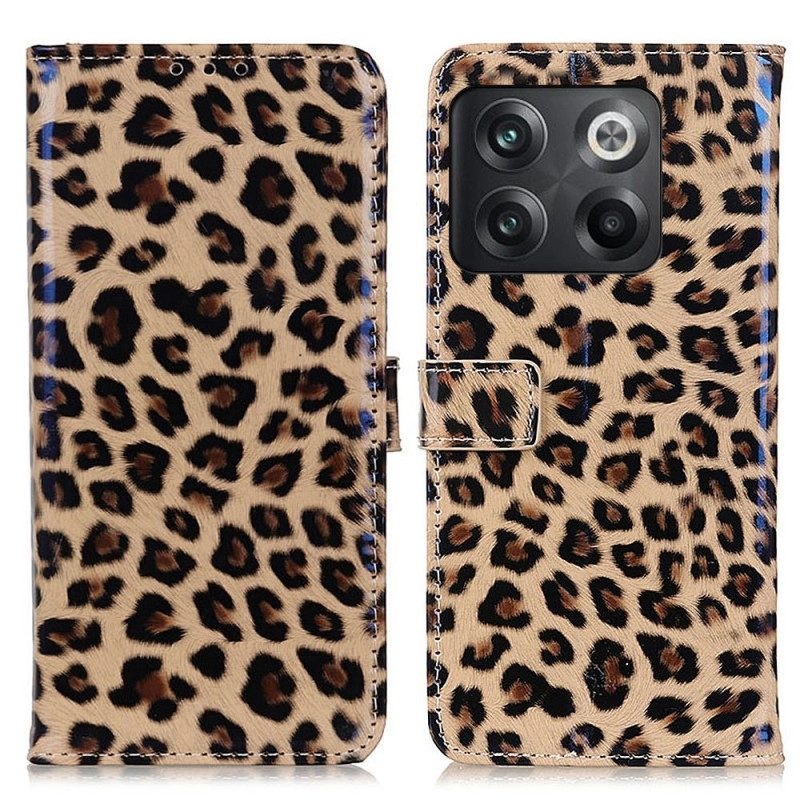 Custodia in pelle OnePlus 10T 5G Effetto Pelle Di Leopardo