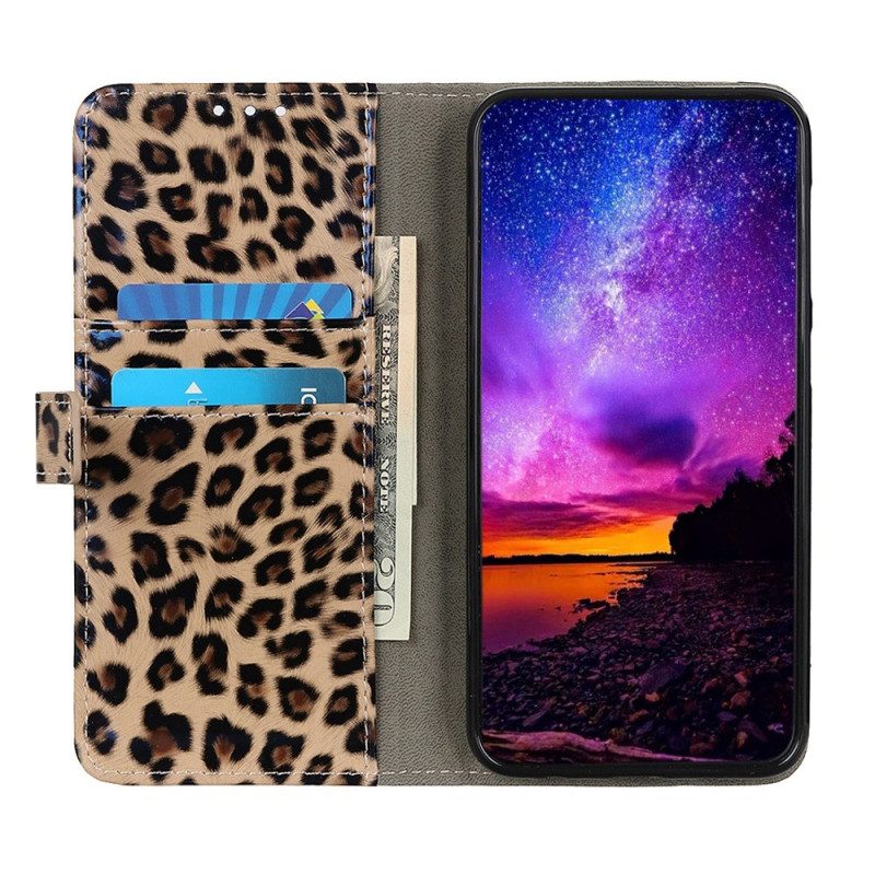 Custodia in pelle OnePlus 10T 5G Effetto Pelle Di Leopardo