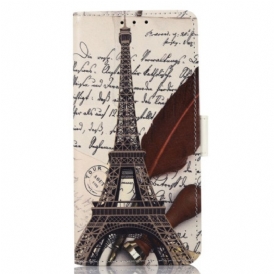 Custodia in pelle OnePlus 10T 5G Torre Eiffel Del Poeta
