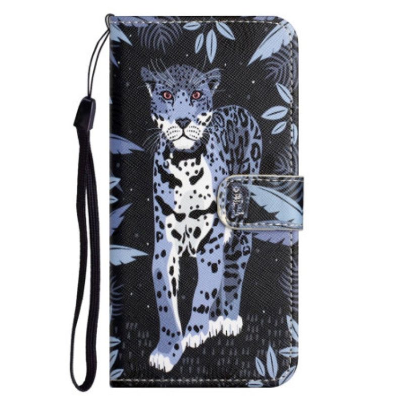 Folio Cover OnePlus 10T 5G Leopardo Con Spalline