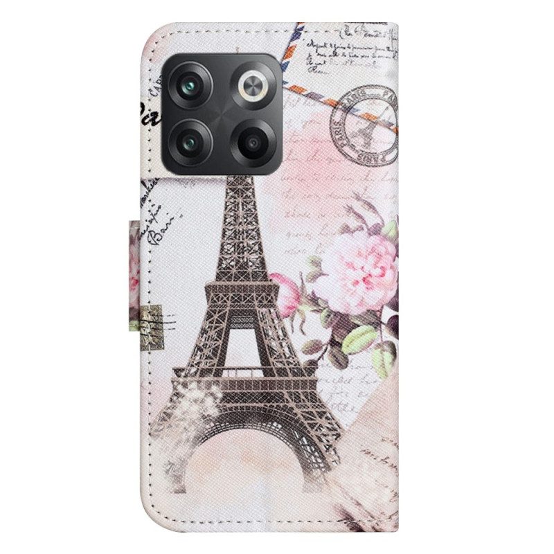 Folio Cover OnePlus 10T 5G Torre Eiffel D'epoca