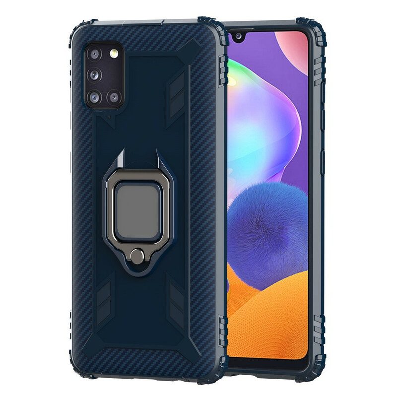 Cover Samsung Galaxy A31 Anello E Fibra Di Carbonio