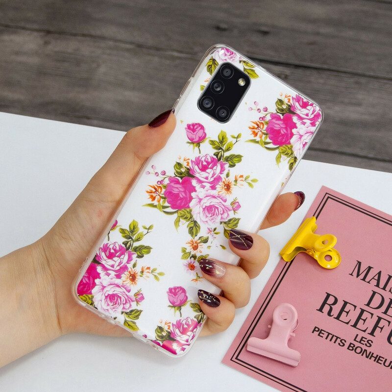 Cover Samsung Galaxy A31 Fiori Liberty Fluorescenti