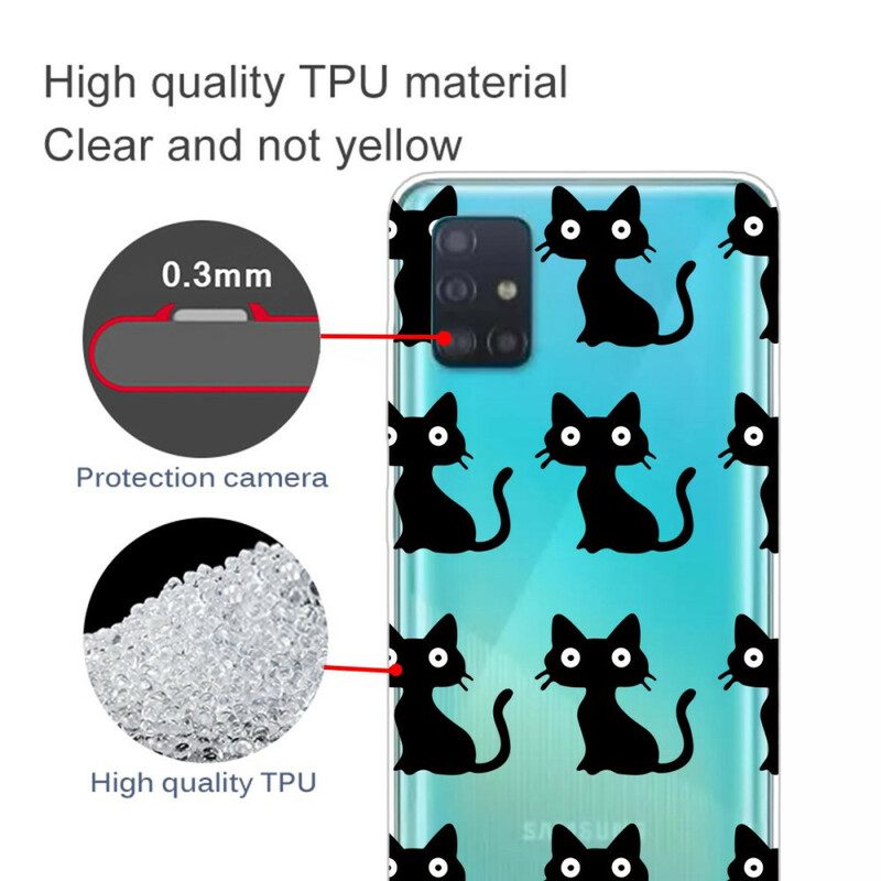 Cover Samsung Galaxy A31 Più Gatti Neri