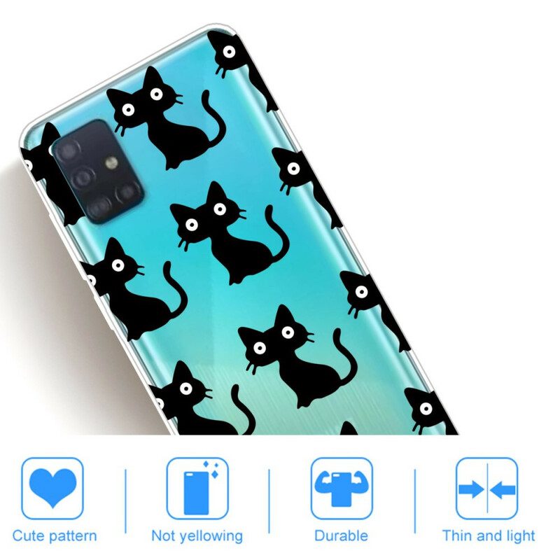 Cover Samsung Galaxy A31 Più Gatti Neri