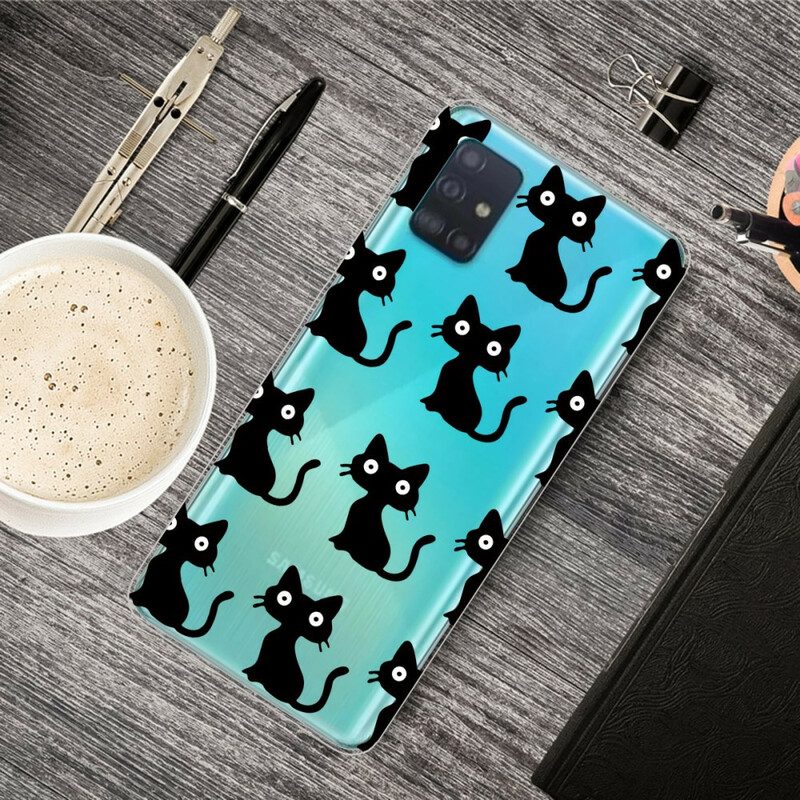 Cover Samsung Galaxy A31 Più Gatti Neri